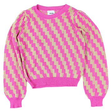 Girls' zigzag sweater worn over the head, used, Shoeby, pink, code 156