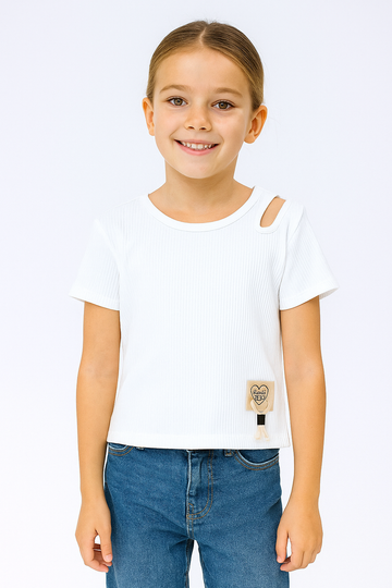 Bluzka topik dziewczęca kremowa Breeze 19780-17625