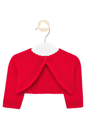 Mayoral 1302-19 Girls' bolero sweater, turquoise color