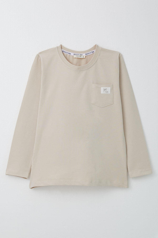 Bluzka kieszonka chłopięca beż Breeze 20813-12925