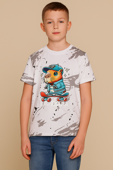 Bluzka kapybar chłopięca biały Guliwerkids 2415-12625