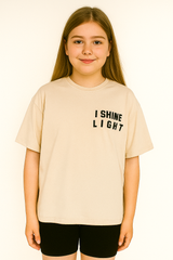 Bluzka oversize Kot dziewczęca beż Meybiy 2419-12625-1