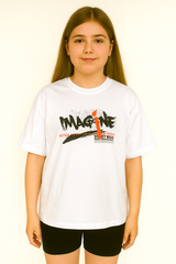 Bluzka oversize Kot dziewczęca biały Meybiy 2419-12625-3