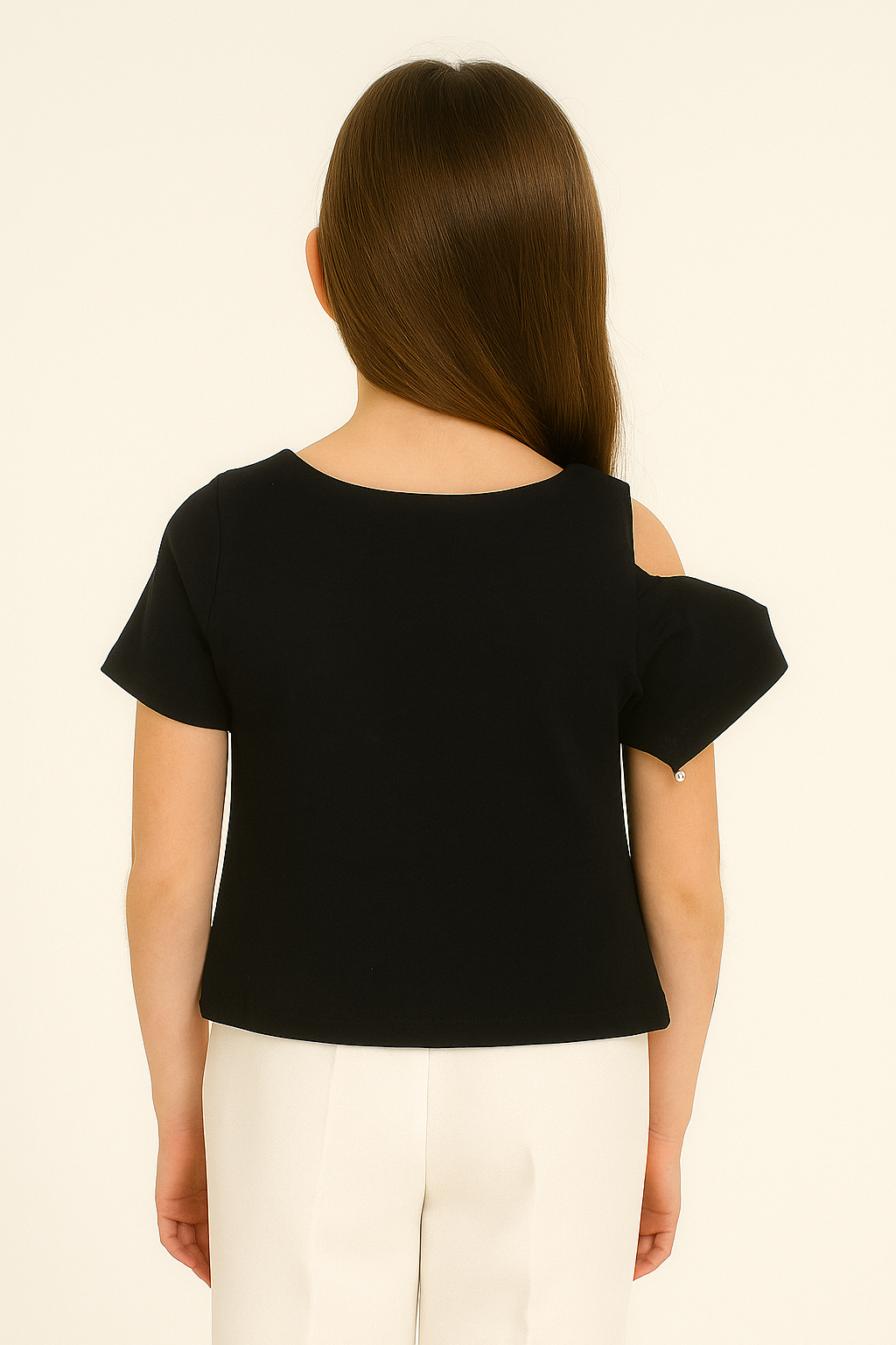 Bluzka kokarda dziewczęca czarna Happy Star 2421-12625