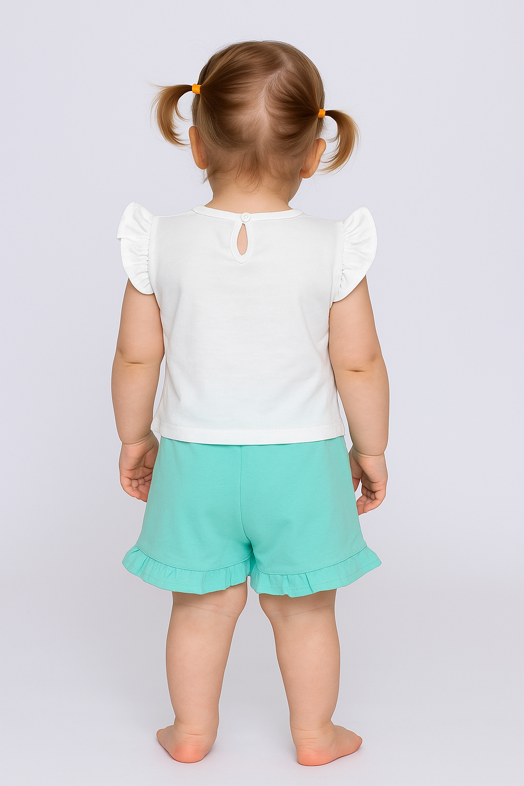 Mintgrünes Shorts-Set mit Blumenmuster für Mädchen Breeze 21799-17625