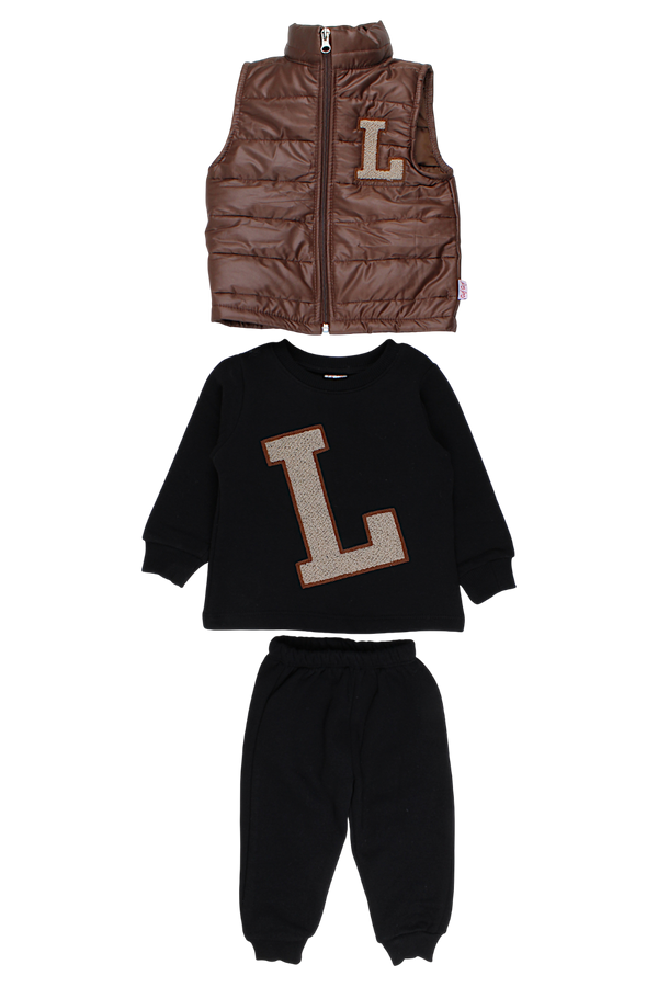 Dres ocieplany z kamizelką chłopięcy czarny Cuf cuf 320-11925-14