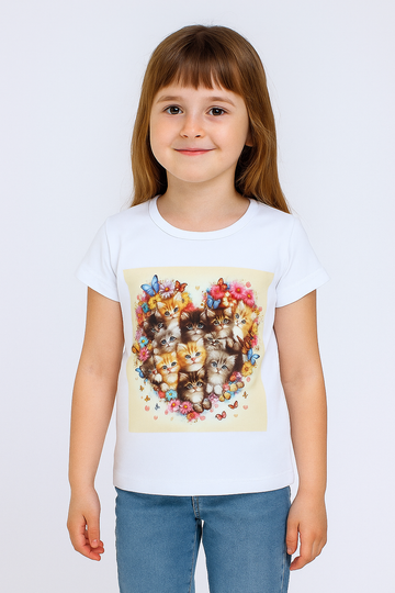 Bluzka kotki dziewczęca biały Your Word 4324-5625-3