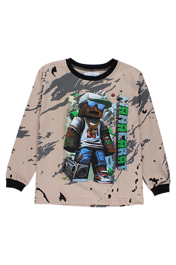 Bluzka wzory chłopięca beż Guliwerkids 5211-16925-1