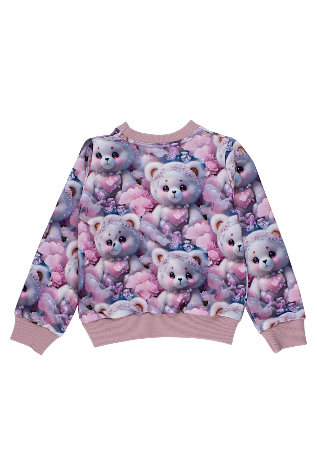 Bluza w Misie druk cyfrowy dziewczęca pudrowy róż Guliwerkids 5213-16925