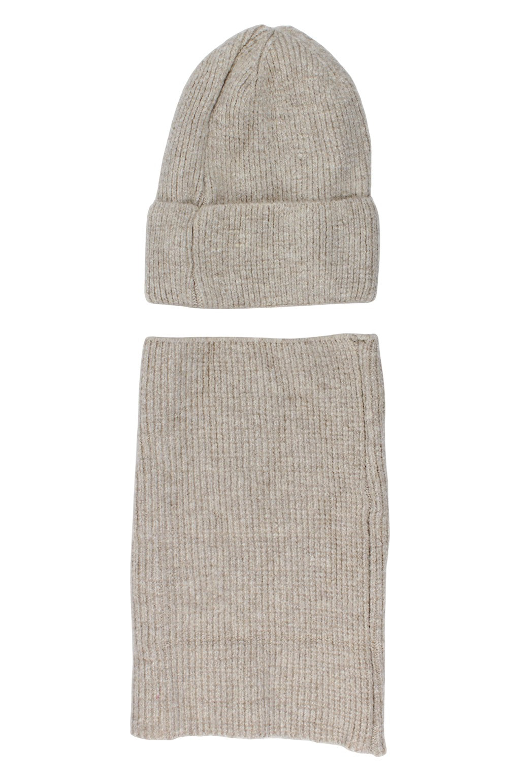 Komplet czapka i komin dziewczęcy beżowy Agbo 6610-221025