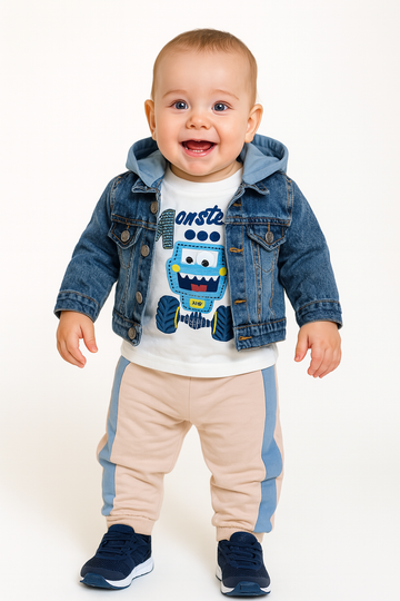 Komplet z kurtką chłopięcy Murat Baby kolor jeans 8240-16725-26