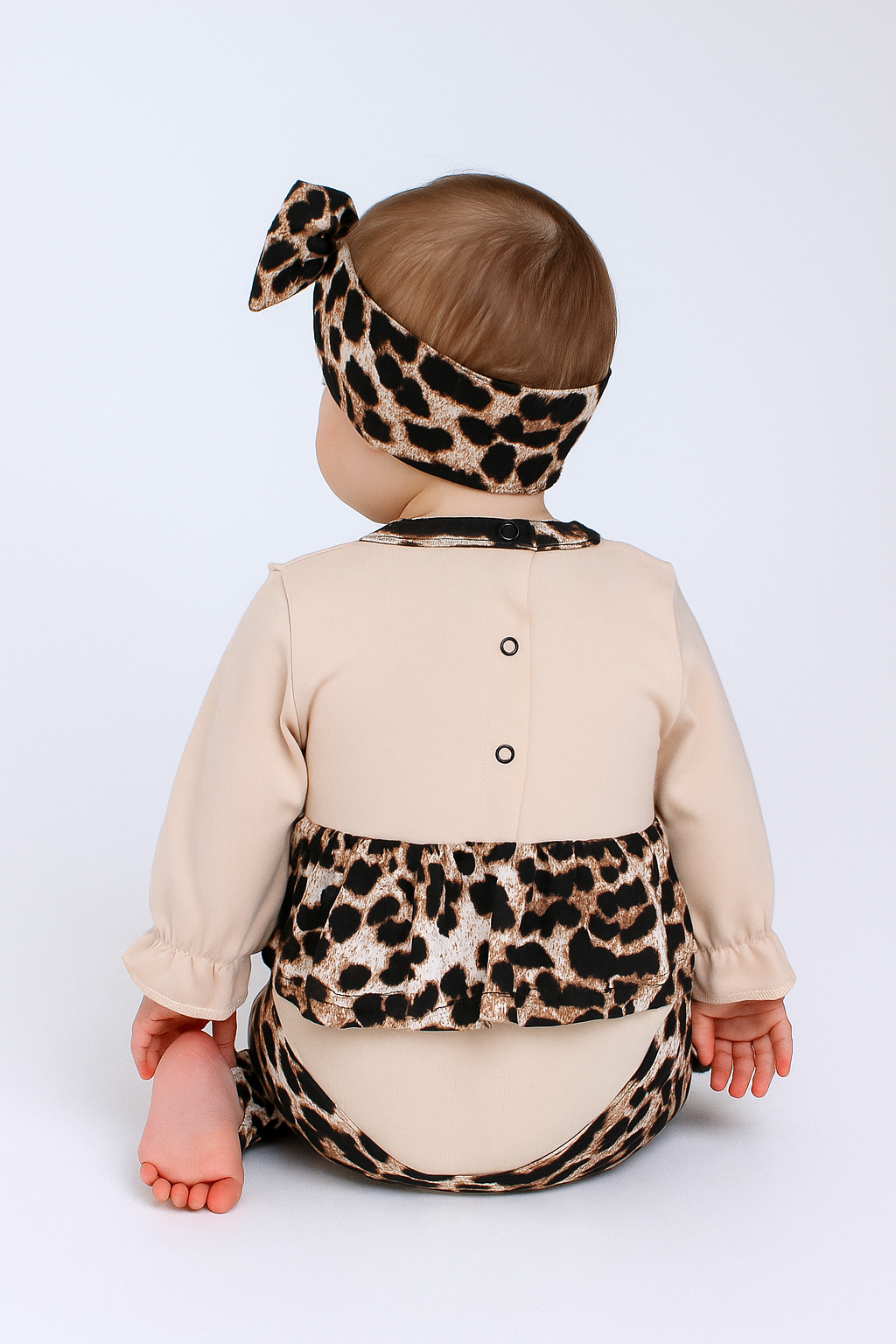 Komplet body z opaską dziewczęcy beżowy Murat Baby 9661-5625-1