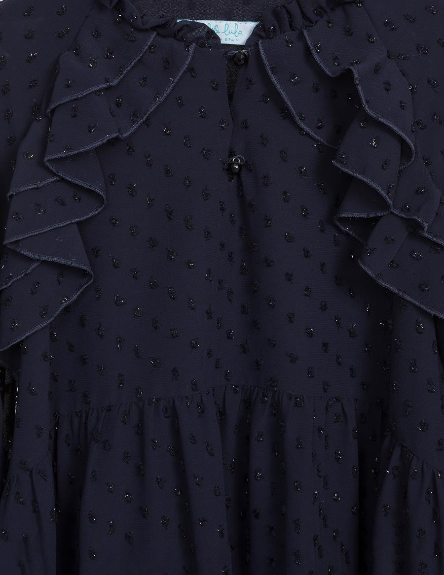 Abel & Lula 11-05524-043 Sukienka elegancka dla dziewczynek 5524-43 Granatowy -  - #tag1# - #tag2# - #tag3# - #tag4#