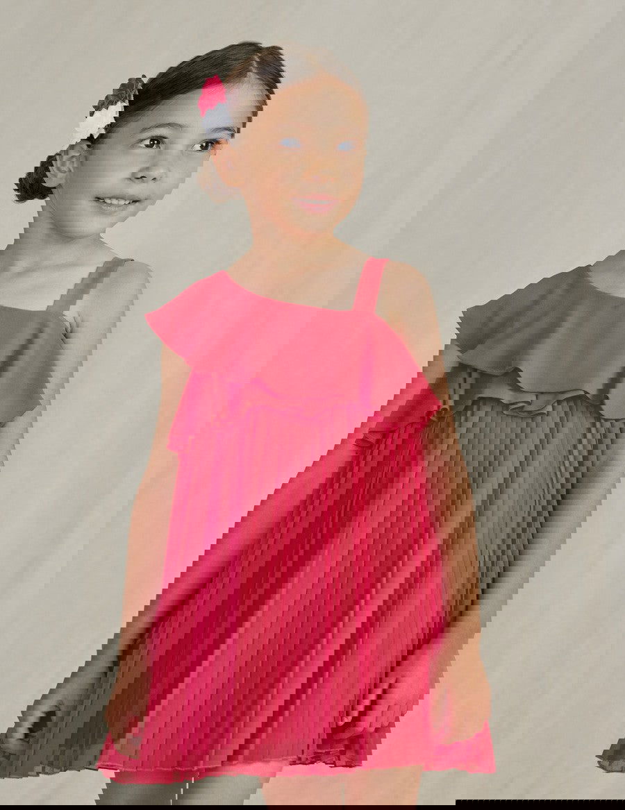 Abel & Lula 22-05049-064 Sukienka plisowana dla dziewczynki 5049-64 Fuksja -  - #tag1# - #tag2# - #tag3# - #tag4#