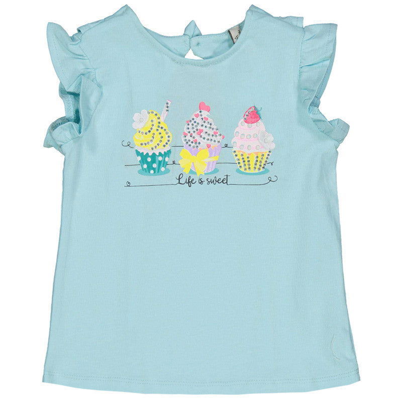 Birba Koszulka Baby Girl 44132-00 65B kolor turkusowy - - #tag1# - #tag2# - #tag3# - #tag4#