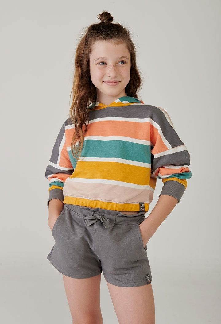 Bluza w paski dla dziewczynki Boboli 464138-9755 kolor pomarańczowy - - #tag1# - #tag2# - #tag3# - #tag4#