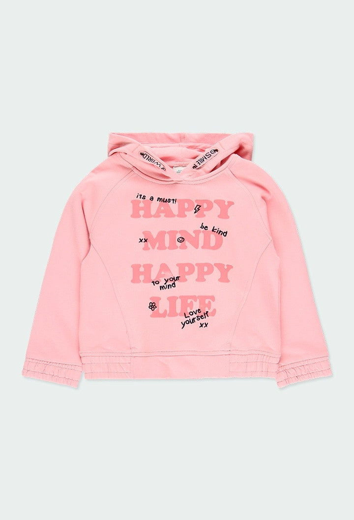 Bluza z kapturem dla dziewczynki Boboli 424202-3751 kolor różowy - - #tag1# - #tag2# - #tag3# - #tag4#