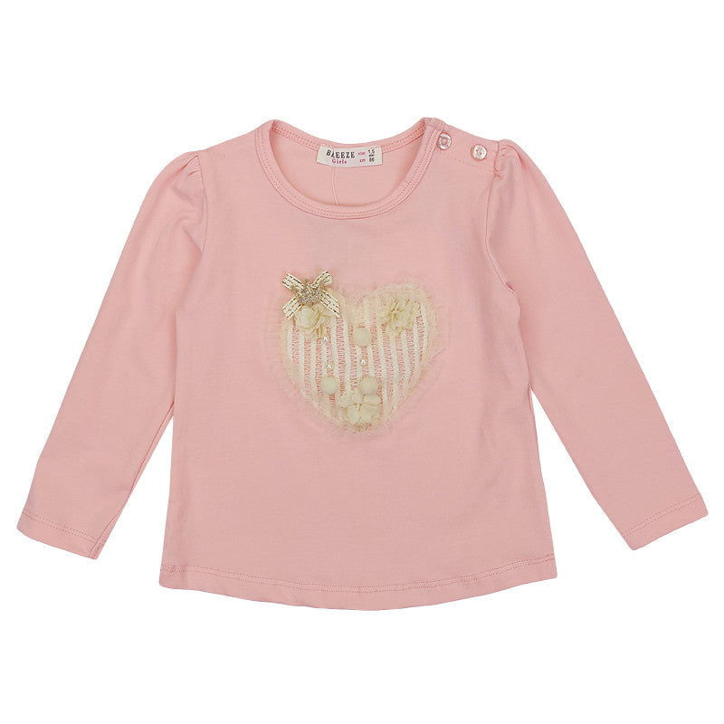 Bluzka Długi Rękaw Serce dziewczynka łosoś 19105-71023 GKMOD - - #tag1# - #tag2# - #tag3# - #tag4#