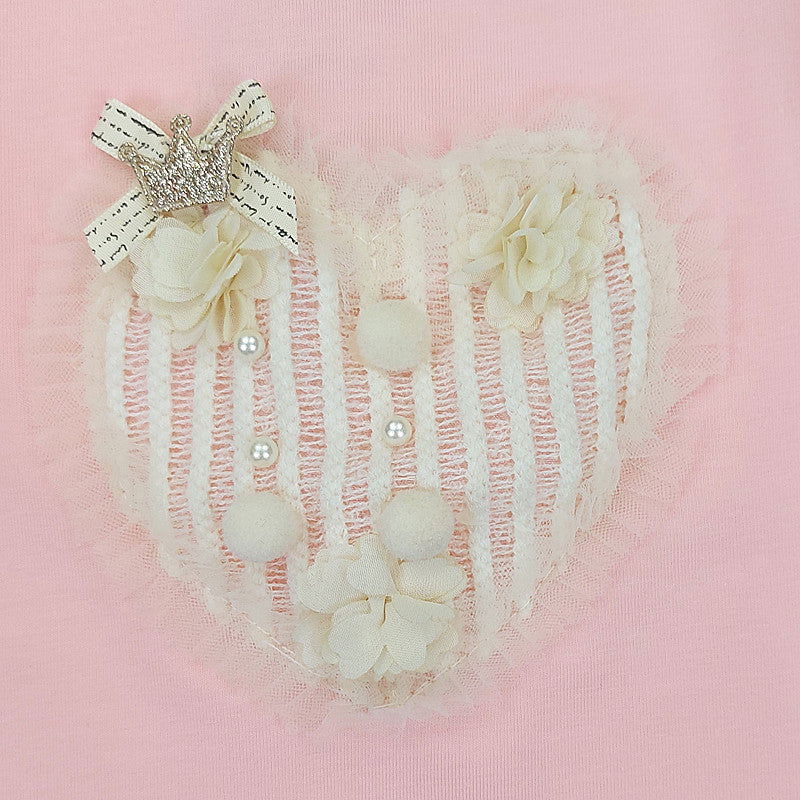 Bluzka Długi Rękaw Serce dziewczynka łosoś 19105-71023  GKMOD -  - #tag1# - #tag2# - #tag3# - #tag4#