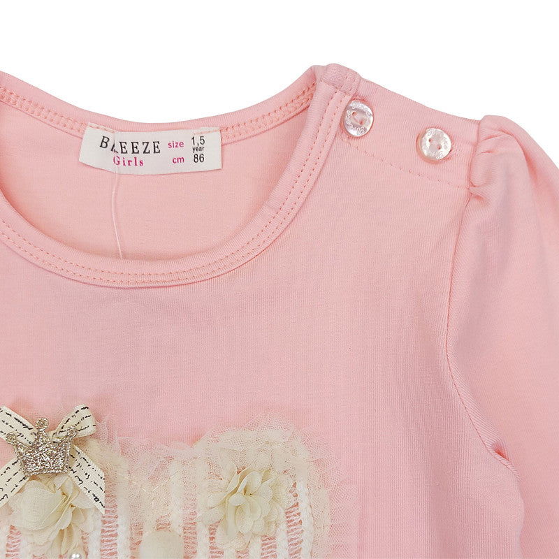 Bluzka Długi Rękaw Serce dziewczynka łosoś 19105-71023 GKMOD - - #tag1# - #tag2# - #tag3# - #tag4#