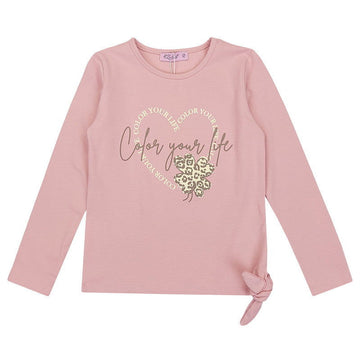 Bluzka Długi Rękaw Serce dziewczynka puder 8104-71023 GKMOD - - #tag1# - #tag2# - #tag3# - #tag4#