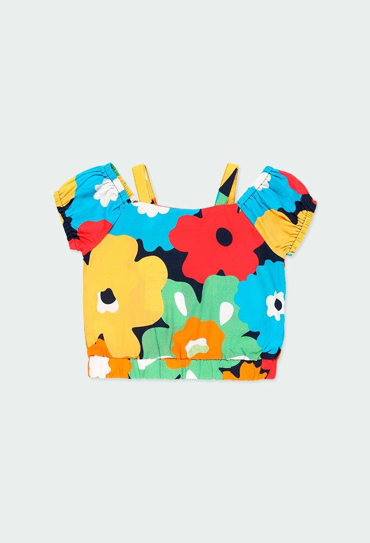 Bluzka w kwiaty dla dziewczynki Boboli 454014-9806 kolor wielokolorowy - - #tag1# - #tag2# - #tag3# - #tag4#