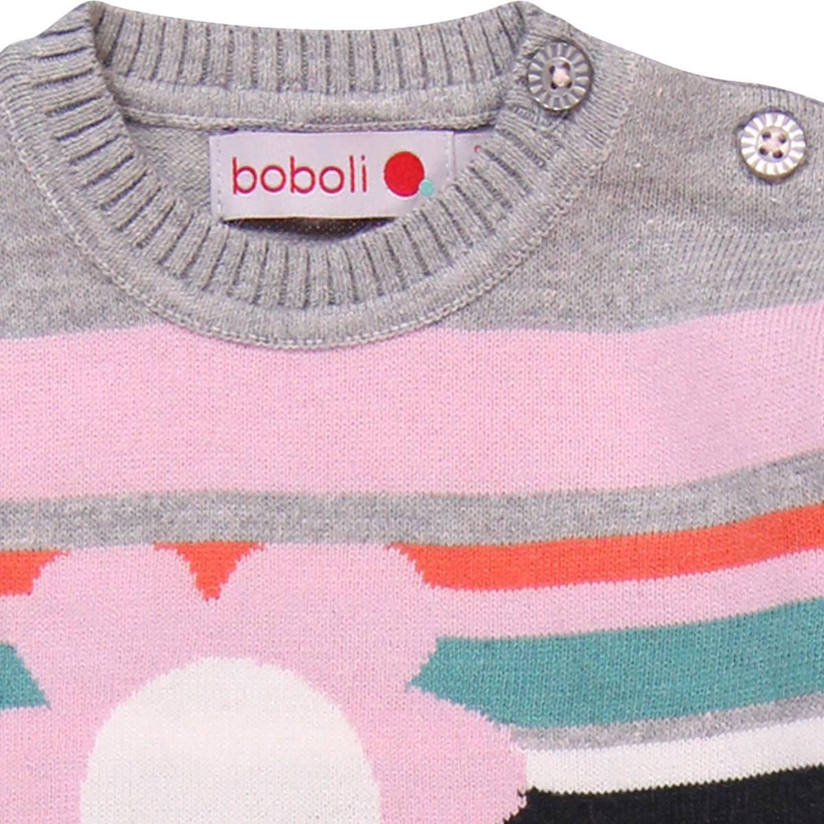 Boboli 204039_8034 Sukienka kolor popiel/róż -  - #tag1# - #tag2# - #tag3# - #tag4#