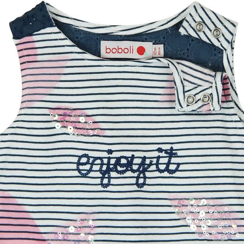 Boboli 205108-9775 Bluzka dziewczęca na ramiączkach kolor biały/granat -  - #tag1# - #tag2# - #tag3# - #tag4#