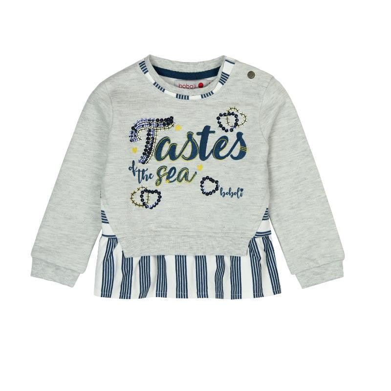 Boboli 226055-7299 Bluza dla dziewczynki kolor szary - - #tag1# - #tag2# - #tag3# - #tag4#