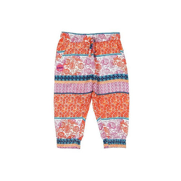 Boboli 235055-9795 Spodnie dla dziewczynki popelinowe we wzorki kolor pomarańcz - - #tag1# - #tag2# - #tag3# - #tag4#