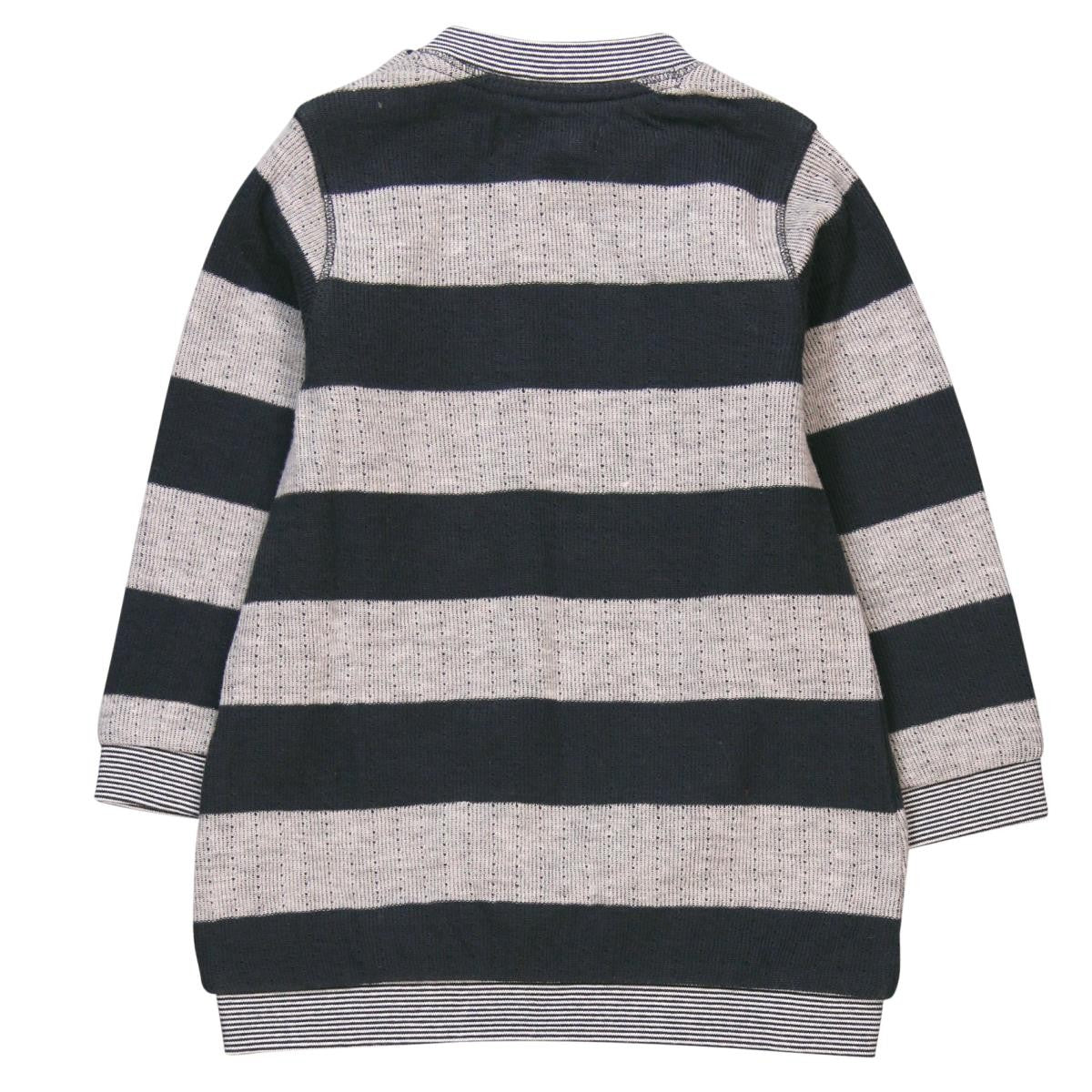 Boboli 244066_9609 Sukienka dzianina pasy kolor szary -  - #tag1# - #tag2# - #tag3# - #tag4#