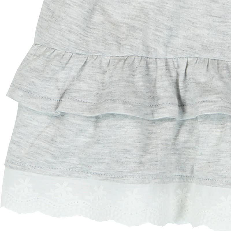 Boboli 245089-8072 Spódnica dla dziewczynki z falbankami i koronką kolor szary - - #tag1# - #tag2# - #tag3# - #tag4#