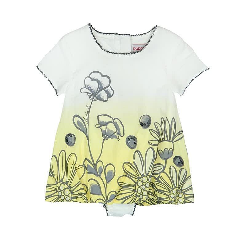 Boboli 245090-1111 Sukienka dla dziewczynki z majteczkami kolor krem - - #tag1# - #tag2# - #tag3# - #tag4#