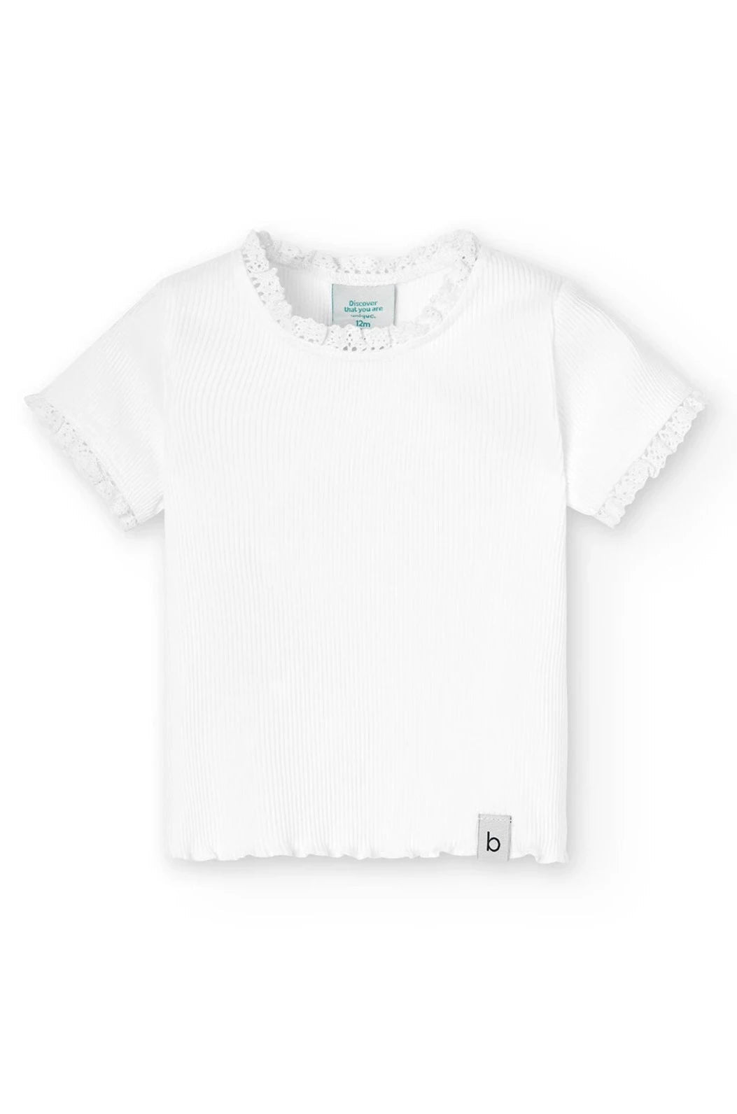 Boboli 296030-1100 Bluzka dziewczynka kolor biały - - #tag1# - #tag2# - #tag3# - #tag4#