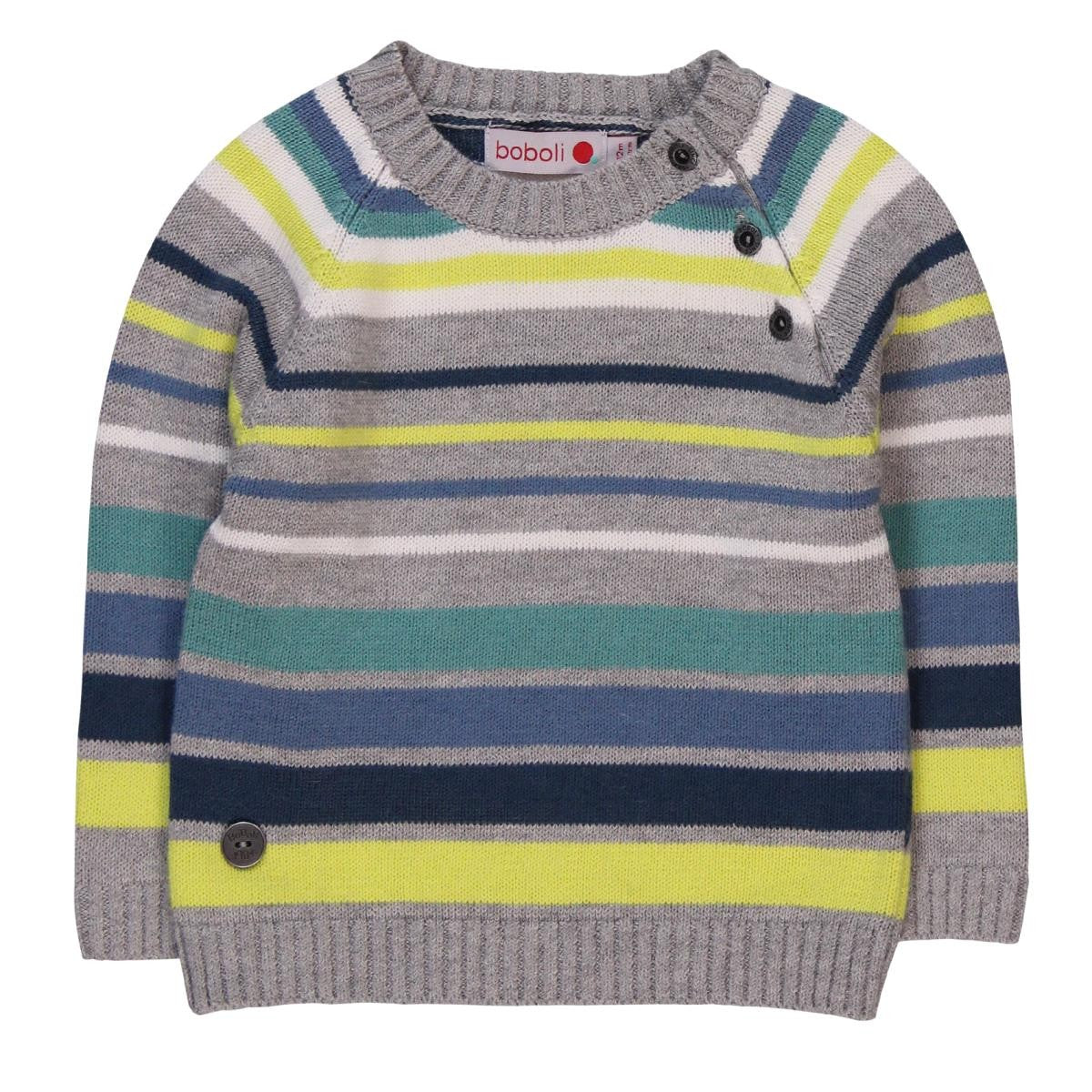 Boboli 304096_8034 sweter pasy kolor szary - - #tag1# - #tag2# - #tag3# - #tag4#