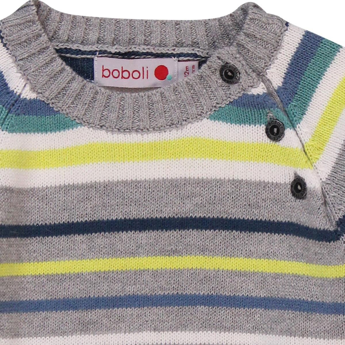 Boboli 304096_8034 sweter pasy kolor szary - - #tag1# - #tag2# - #tag3# - #tag4#