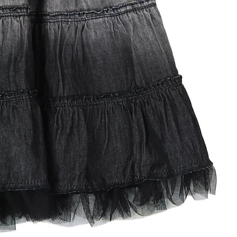 Boboli 415033-GREY Spódnica dla dziewczynki cieniowana z koronką kolor szary - - #tag1# - #tag2# - #tag3# - #tag4#