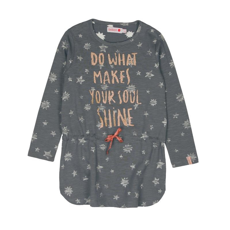 Boboli 416124-8097 sukienka dla dziewczynki kolor popiel -  - #tag1# - #tag2# - #tag3# - #tag4#