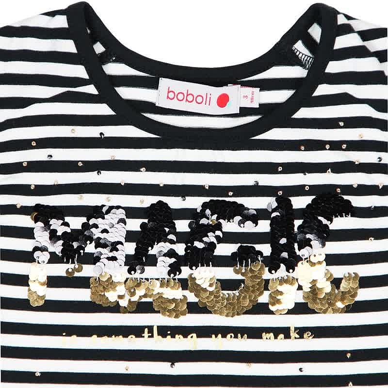 Boboli 425067-9746 Bluzka dla dziewczynki na ramiączkach z cekinami kolor czarny -  - #tag1# - #tag2# - #tag3# - #tag4#