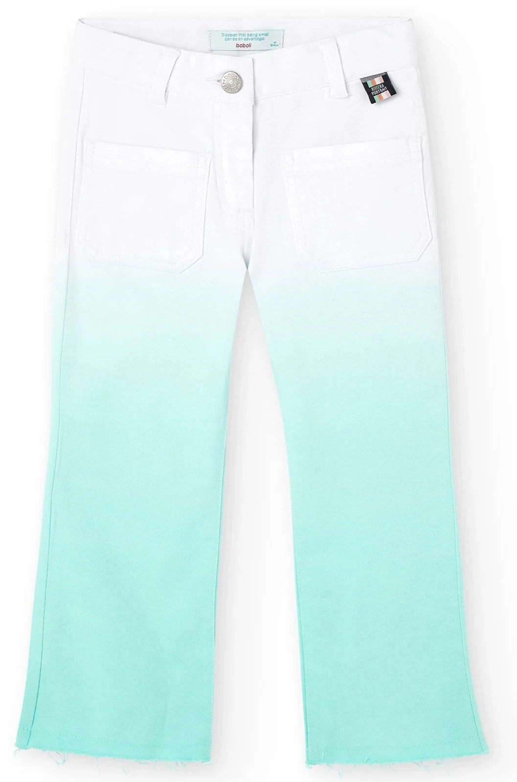 Boboli 446048-4451 Spodnie dzwony dziewczynka kolor jezioro -  - #tag1# - #tag2# - #tag3# - #tag4#