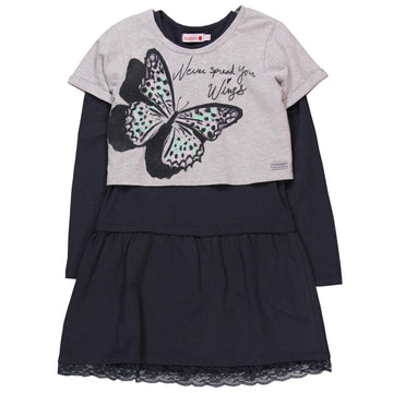 Boboli 464082_8079 sukienka kolor szary -  - #tag1# - #tag2# - #tag3# - #tag4#