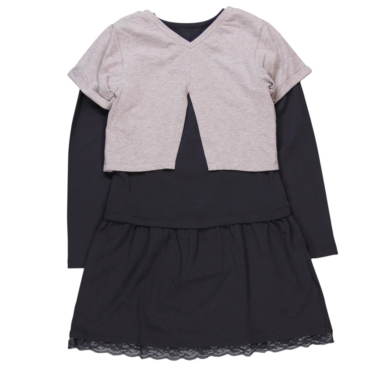 Boboli 464082_8079 sukienka kolor szary -  - #tag1# - #tag2# - #tag3# - #tag4#