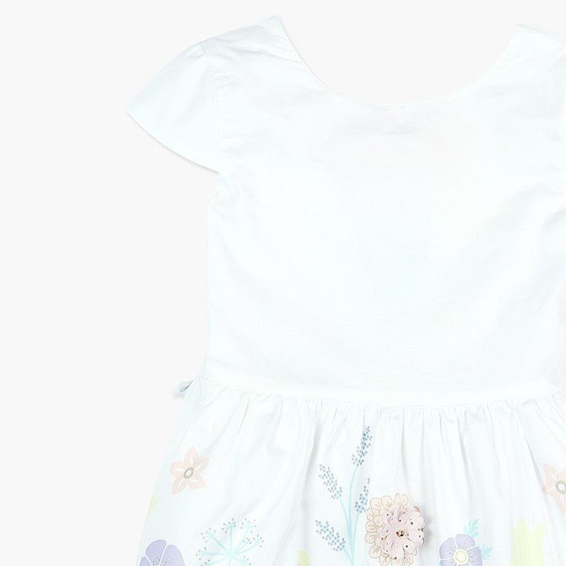 Boboli Satynowa sukienka dla dziewczynki biała 727219-1100 -  - #tag1# - #tag2# - #tag3# - #tag4#