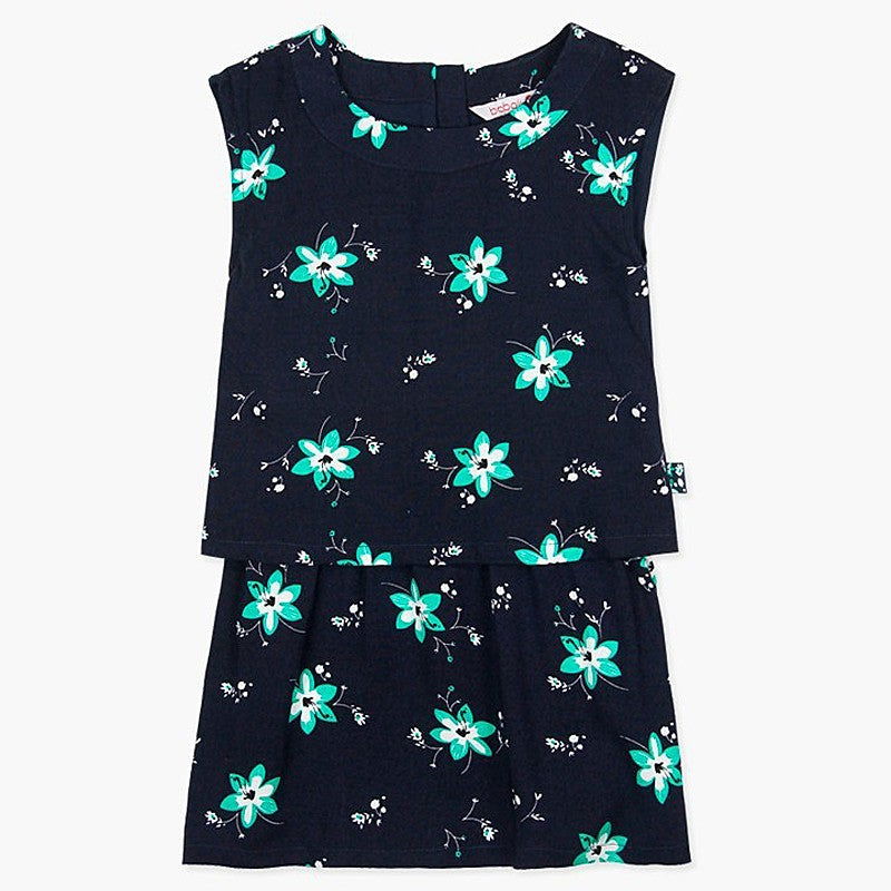Boboli Sukienka dla dziewczynki granatowa 417002-9024 - - #tag1# - #tag2# - #tag3# - #tag4#