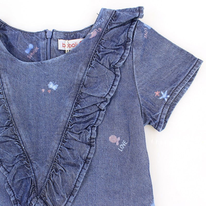 Boboli sukienka dla dziewczynki niebieska 437071-BLUE -  - #tag1# - #tag2# - #tag3# - #tag4#