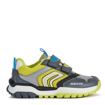 Buty sneakersy dla chłopaka Geox J02AXA-014BU-C1267 kolor szary/limonka -  - #tag1# - #tag2# - #tag3# - #tag4#