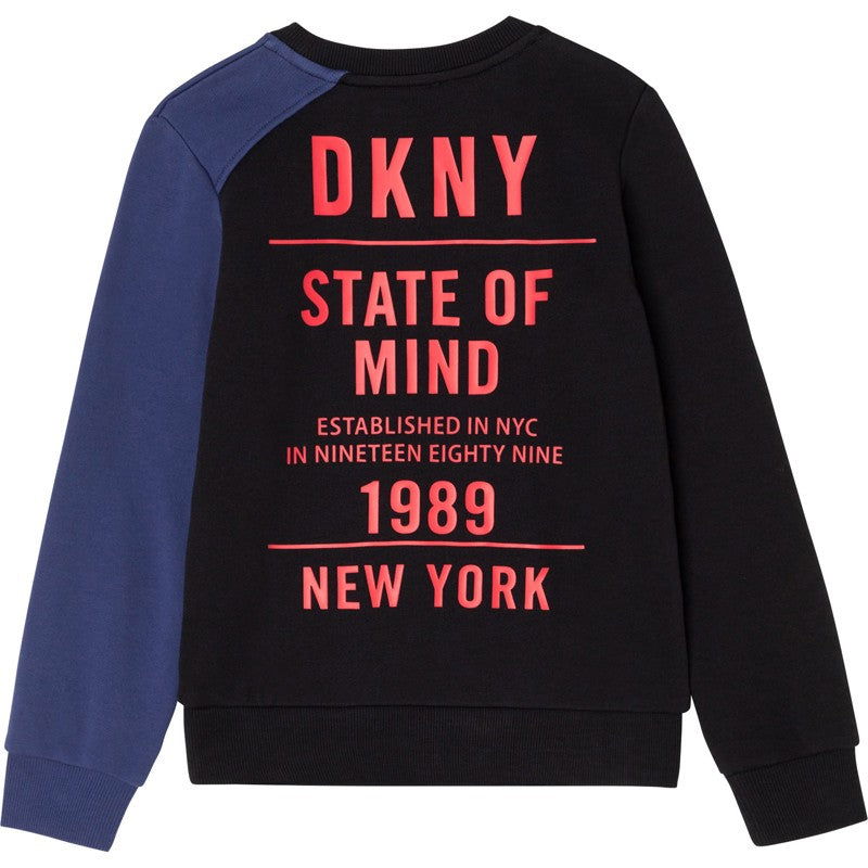 DKNY D25D60-09B Bluza z nadrukiem chłopięca kolor czarny - - #tag1# - #tag2# - #tag3# - #tag4#