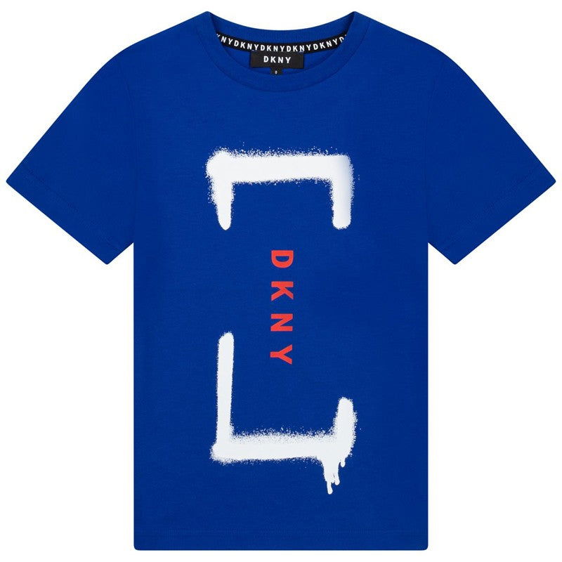 DKNY D25D94-829 Koszulka z krótkim rękawem chłopięca kolor niebieski - - #tag1# - #tag2# - #tag3# - #tag4#