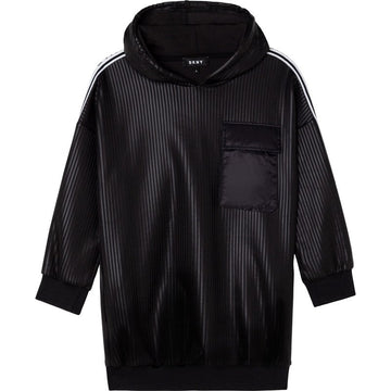 DKNY D32802-09B Sukienka z kapturem dziewczęca kolor czarny - - #tag1# - #tag2# - #tag3# - #tag4#