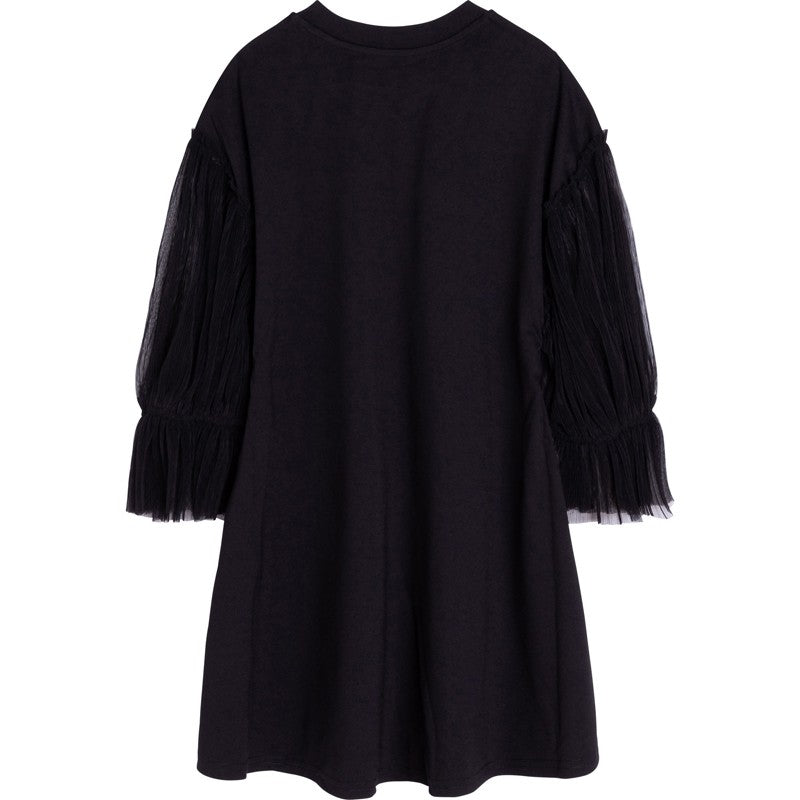 DKNY D32806-09B Sukienka z tiulem dziewczęca kolor czarny - - #tag1# - #tag2# - #tag3# - #tag4#